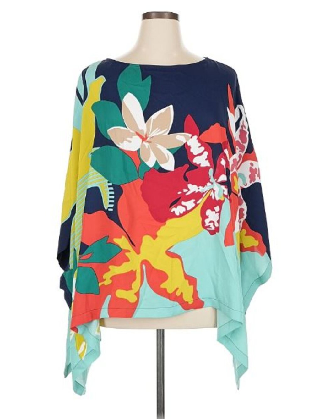 Chico's floral Poncho S/M